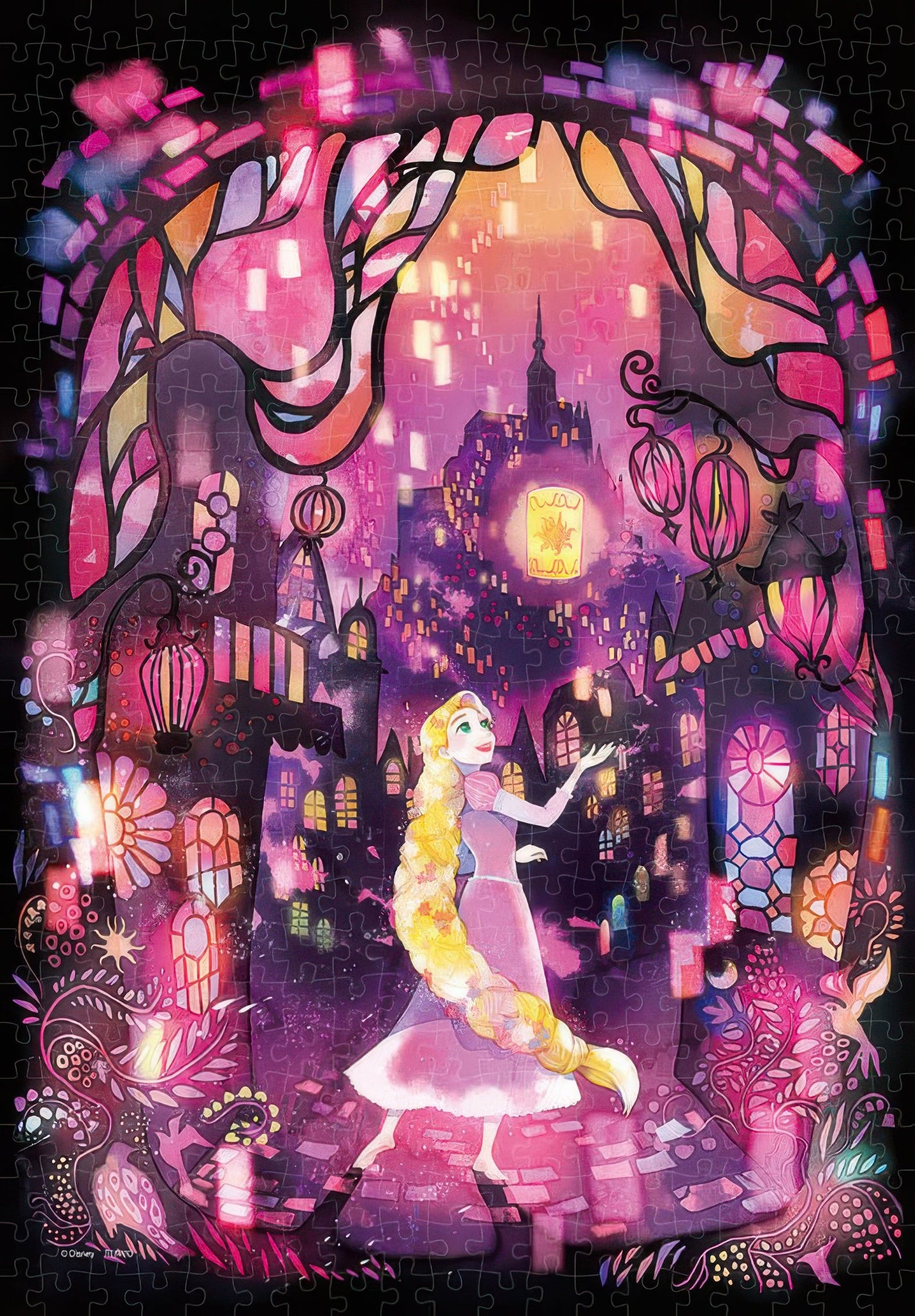 tenyo-dsg-500-626-lights-flickering-in-the-night-sky-(tangled)-500-pieces-jigsaw-puzzle