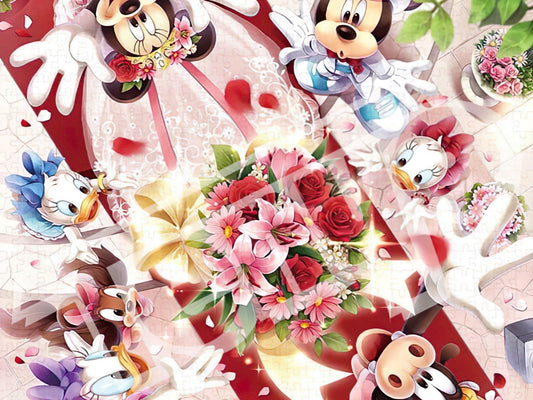 Tenyo • Mickey & Friends • Bouquet of Happiness　500 PCS　Crystal　Jigsaw Puzzle