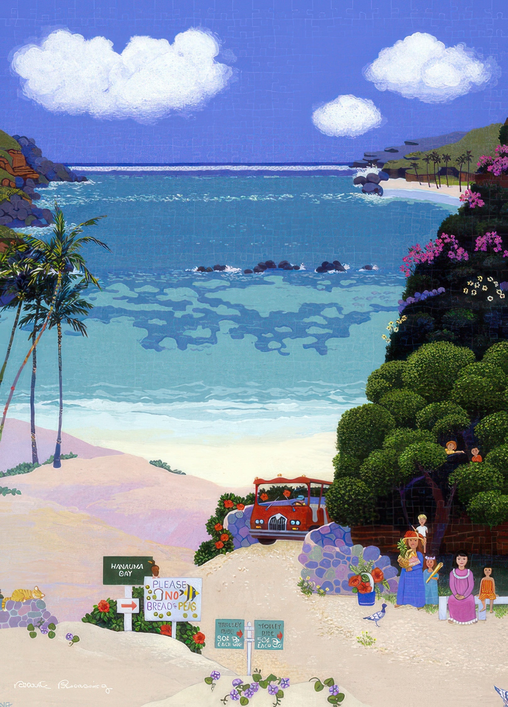 tenyo-tpg-1000-617-illustration-picnic-at-hanauma-bay-1000-pieces-plastic-jigsaw-puzzle