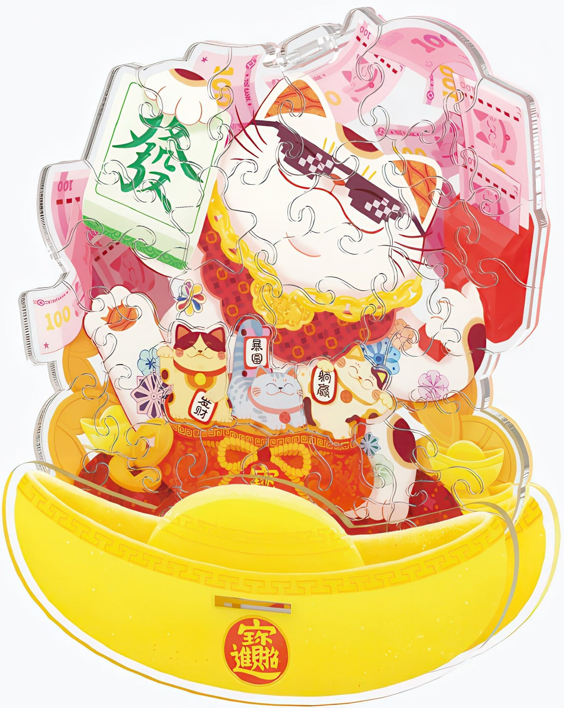 toi-world-10417-lucky-cat-38-pieces-display-puzzle