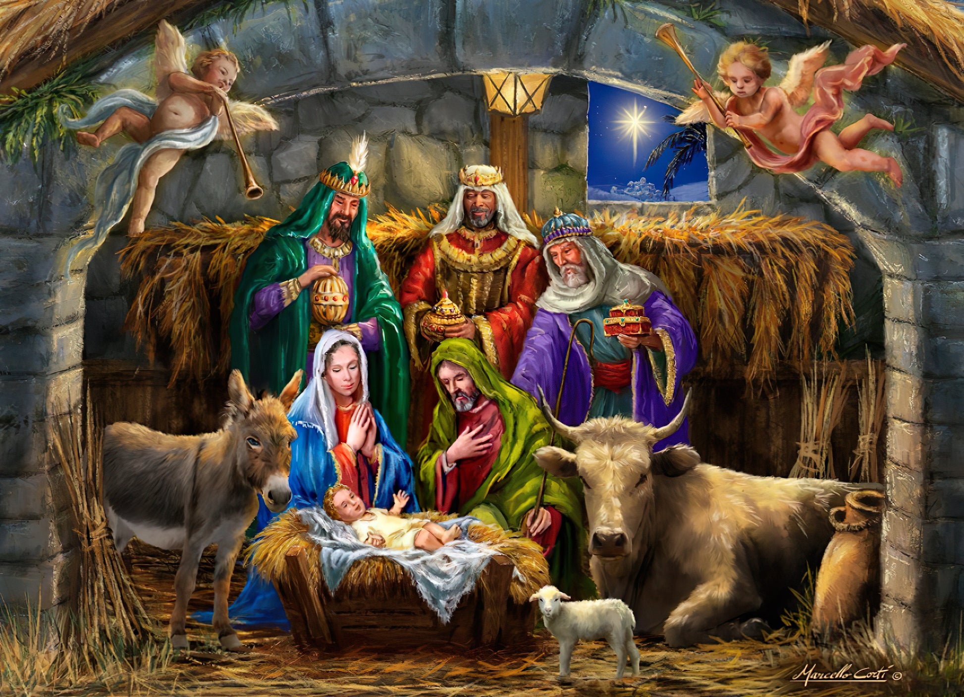 vermont-christmas-vc1198-illustration-in-the-manger-1000-pieces-jigsaw-puzzle