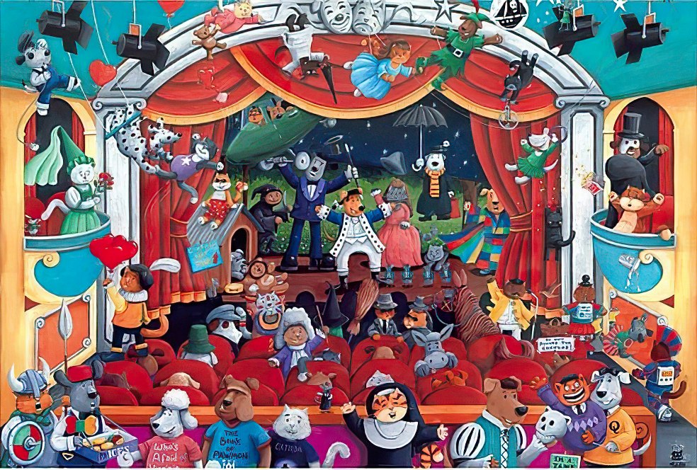 vox-ve1000-09-animal-cats-and-dogs-theatre-1000-pieces-jigsaw-puzzle