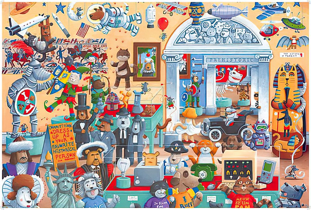 vox-ve1000-10-furry-friends-museum-1000-pieces-jigsaw-puzzle