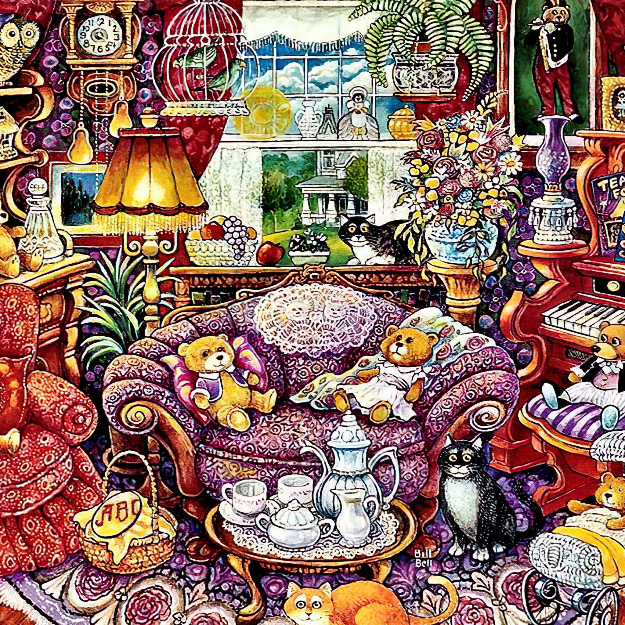 vox-ve1000-132-bill-bell---teddy's-afternoon-tea-900-pieces-jigsaw-puzzle