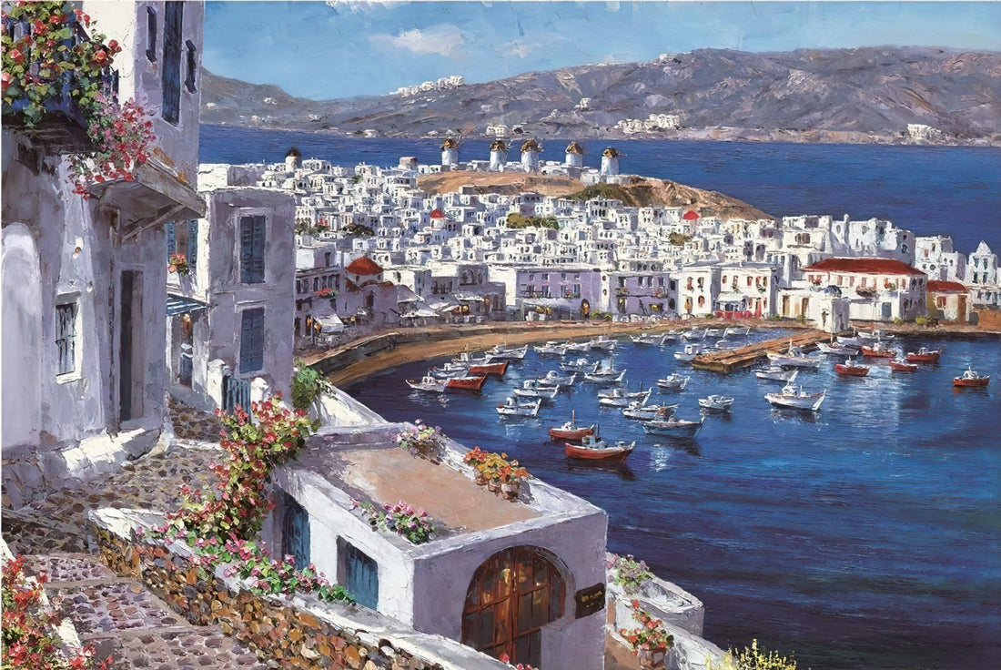 vox-ve1000-145-illustration-mykonos-harbor-1000-pieces-jigsaw-puzzle