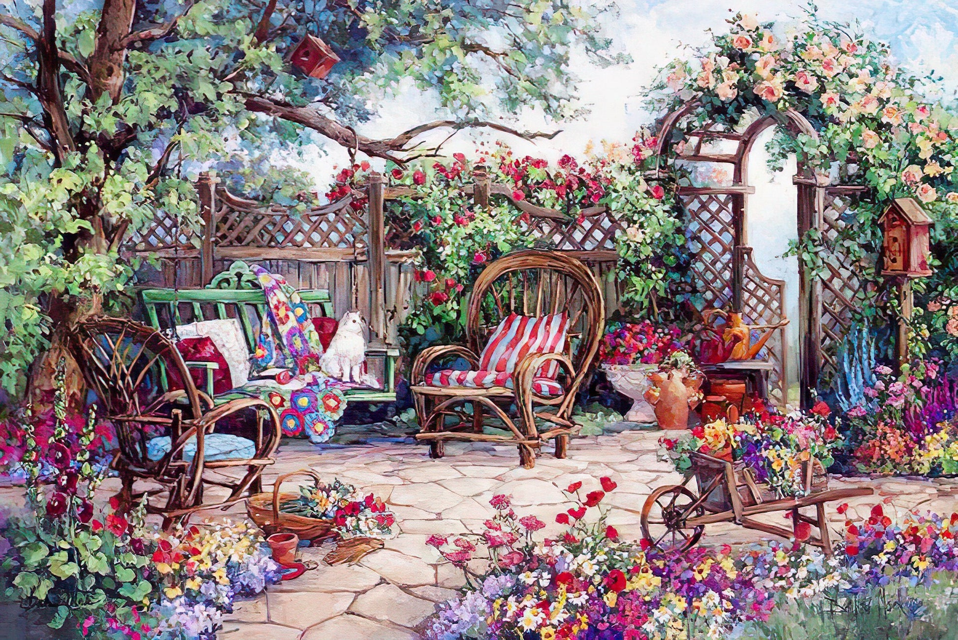 vox-ve1000-152-barbara-mock---grandmother's-flower-garden-900-pieces-jigsaw-puzzle
