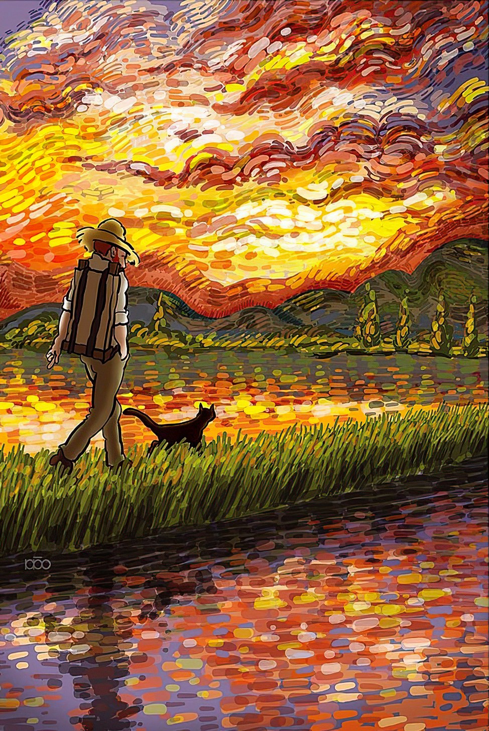 vox-ve1000-34-when-van-gogh-walks-into-the-painting-series---green-line-1000-pieces-jigsaw-puzzle