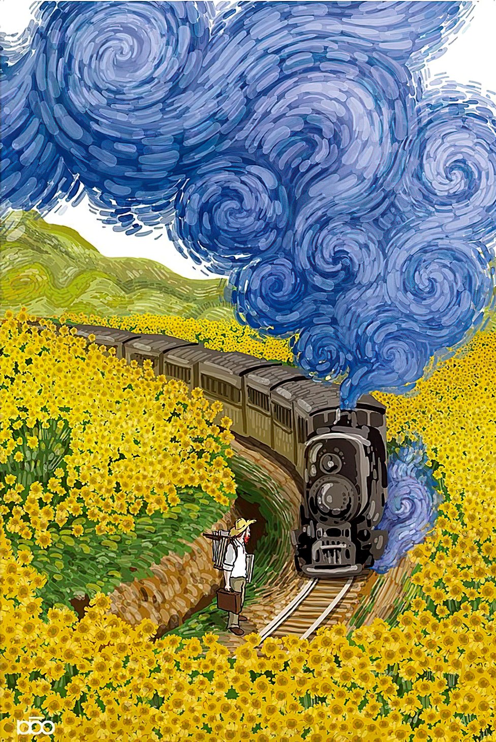 vox-ve1000-35-when-van-gogh-walks-into-the-painting-series---sunflower-station-1000-pieces-jigsaw-puzzle
