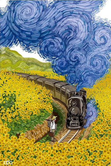 vox-ve1000-35-when-van-gogh-walks-into-the-painting-series---sunflower-station-1000-pieces-jigsaw-puzzle