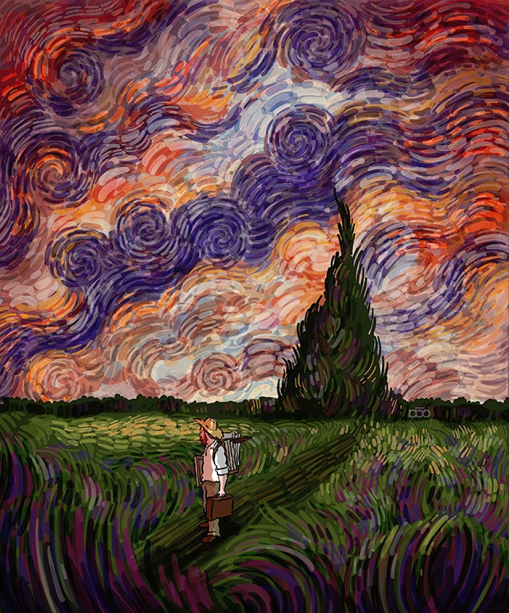 vox-ve1000-75-when-van-gogh-walks-into-the-painting-series---rainbow-sky-1000-pieces-jigsaw-puzzle