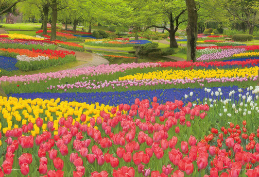 Yanoman 01-2090　Scenery • Showa Kinen Park in Bloom, Tokyo　108 Pieces Jigsaw Puzzle