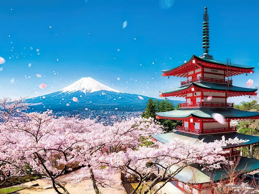 Yanoman • Scenery • Mt. Fuji and Five-storied Pagoda, Yamanashi　108 PCS　Jigsaw Puzzle