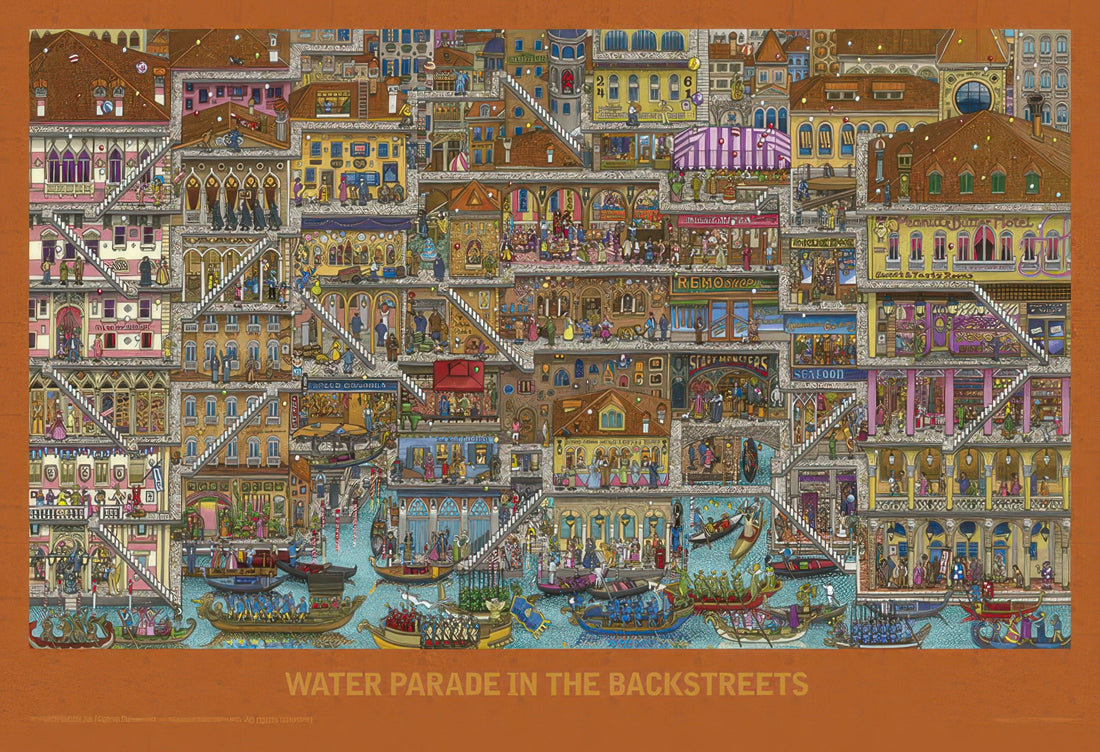 yanoman-03-922-illustration-water-parade-in-the-backstreets-300-pieces-jigsaw-puzzle