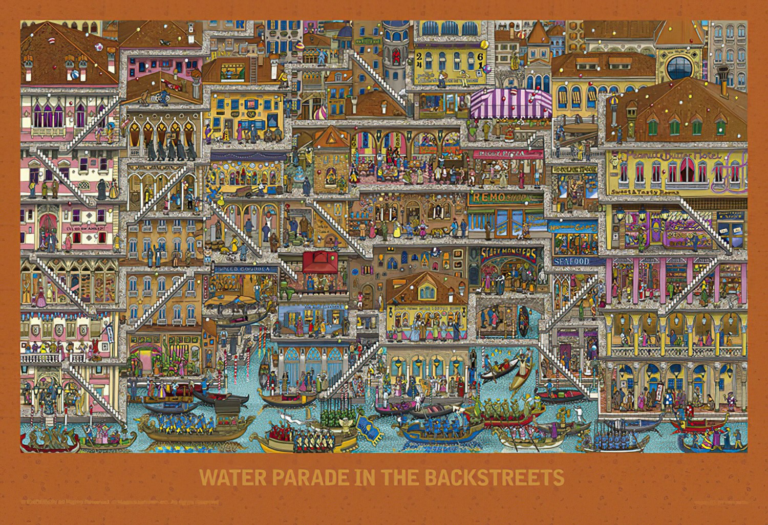 Yanoman • Hiro Kamigaki • Water Parade in the Backstreets　300 PCS　Jigsaw Puzzle