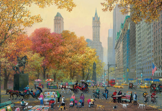 Yanoman 03-928　Illustration • Dusk in Central Park　300 Pieces Jigsaw Puzzle