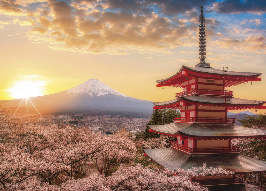 yanoman-05-1023-mt.-fuji-and-cherry-blossoms-in-the-dawn-(yamanashi)-500-pieces-jigsaw-puzzle