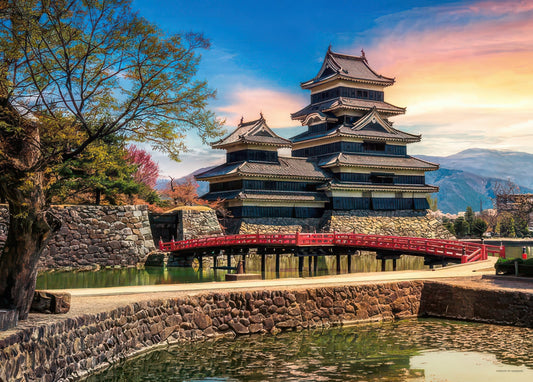 Yanoman 05-1038　Scenery • Sunset at Matsumoto Castle, Nagano　500 Pieces Jigsaw Puzzle