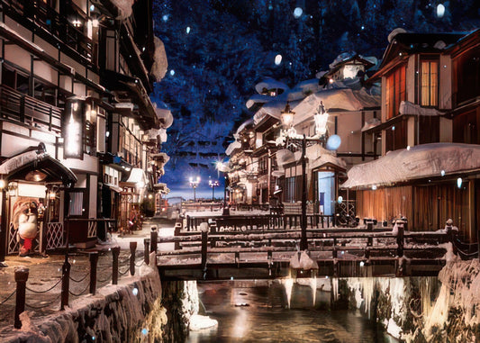 Yanoman 05-1054　Scenery • Snow at Ginzan Onsen, Yamagata　500 Pieces Jigsaw Puzzle