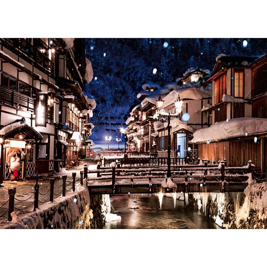 Yanoman • Japan • Snow at Ginzan Onsen, Yamagata　500 PCS　Jigsaw Puzzle