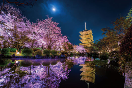 Yanoman 10-1299　Scenery • Moonlit Blooms, Kyoto　1000 Pieces Jigsaw Puzzle