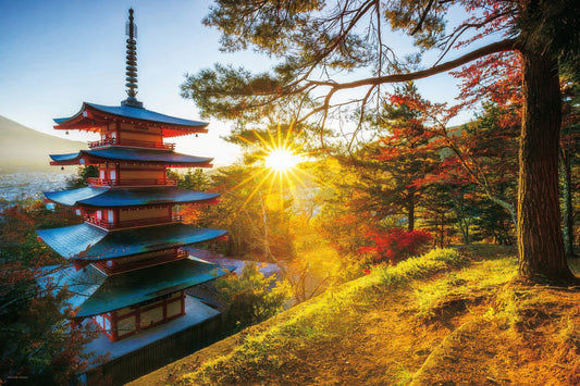 Yanoman 10-1326　Scenery • Five-story Pagoda at Dawn, Yamanashi　1000 Pieces Jigsaw Puzzle