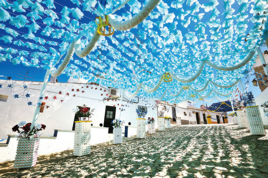 Yanoman 10-1341　Scenery • Light Blue Flowers in the Sky, Portugal　1000 Pieces Jigsaw Puzzle