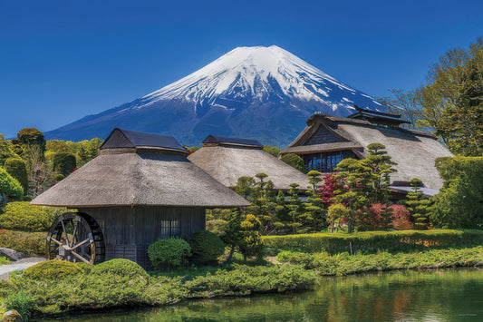 Yanoman 10-1362　Scenery • Sunny Fuji and Oshino, Yamanashi　1000 Pieces Jigsaw Puzzle