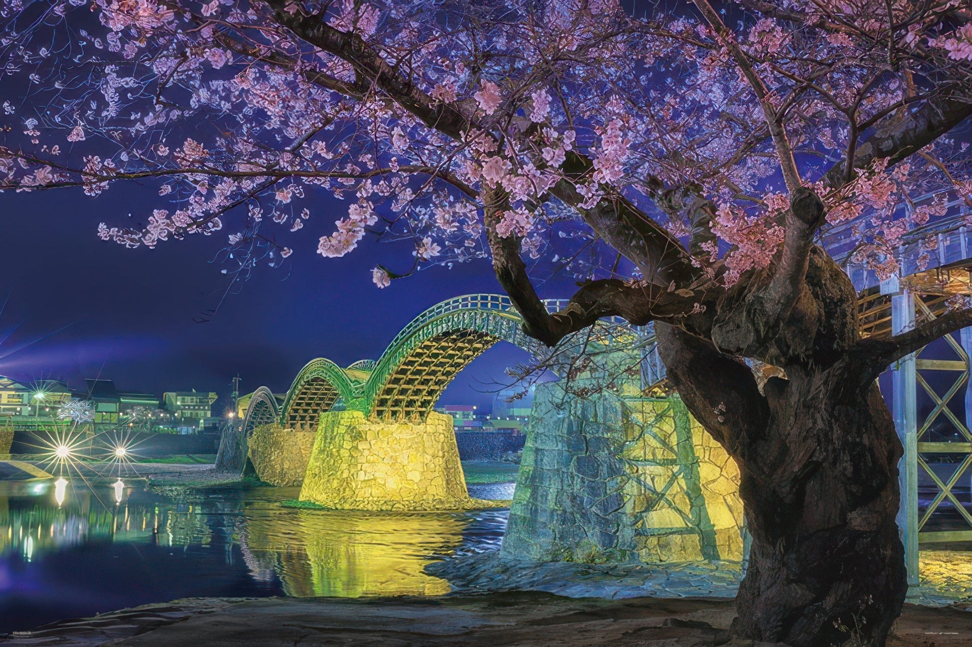 yanoman-10-1364-scenery-cherry-blossoms-at-kintai-bridge-1000-pieces-jigsaw-puzzle