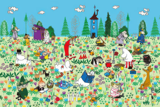 Yanoman 10-1398　Moomin • Flower Garden Picnic　1000 Pieces Jigsaw Puzzle