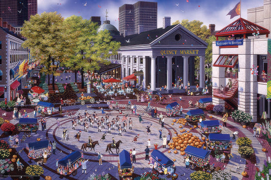 Yanoman 10-1429　Illustration • Quincy Market Square　1000 Pieces Jigsaw Puzzle