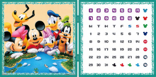 Yanoman 2300-22　Mickey & Friends • Where Should We Go Next?　198 Pieces Calendar Puzzle