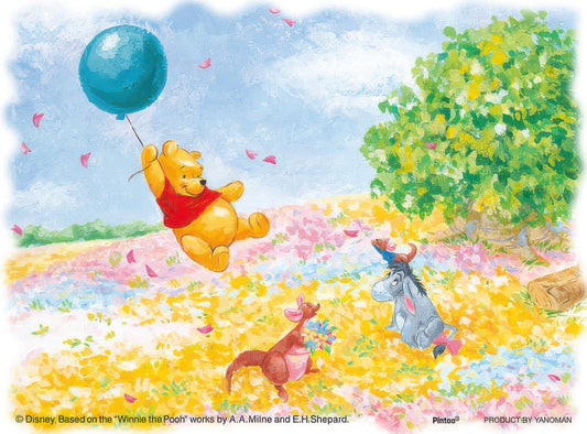 Yanoman 2301-10　Winnie the Pooh • Riding the Wind　150 Pieces Plastic Puzzle + Stand Set