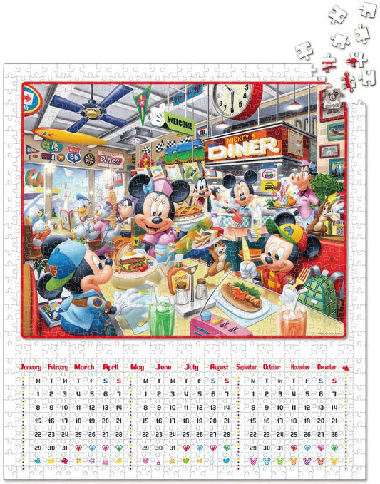 Yanoman 2302-03　Mickey & Friends • Mickey's Diner　837 Pieces Calendar Puzzle