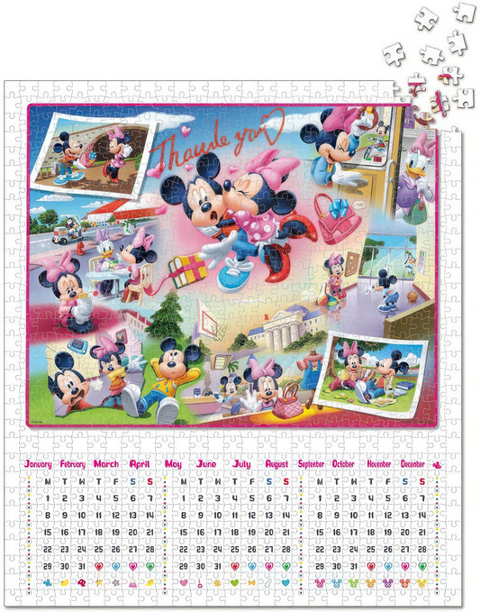 Yanoman 2302-04　Mickey & Friends • Happy Memories　837 Pieces Calendar Puzzle