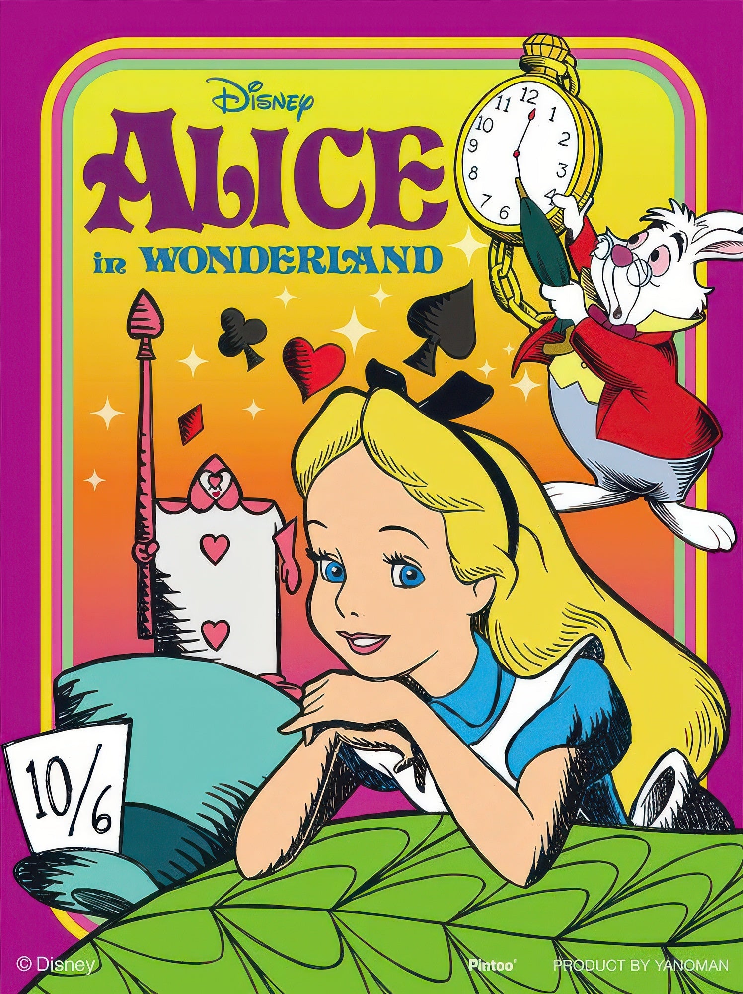yanoman-2308-19-[alice-in-wonderland]-disney-classics---alice-in-wonderland---150-pieces-puzzle-+-stand-set