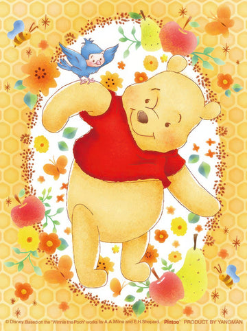 yanoman-2308-32-[disney-petit-palier-clear]-lovely-wreath---pooh---150-pieces-puzzle-+-stand-set
