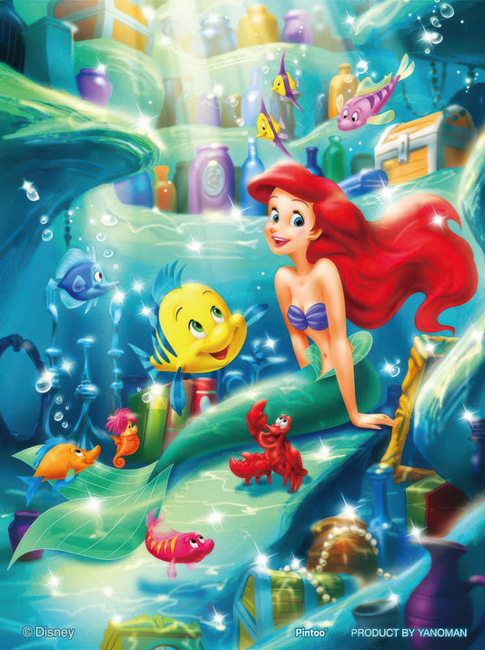 Yanoman 2308-36　The Little Mermaid • My Treasure　150 Pieces Crystal Puzzle + Stand Set