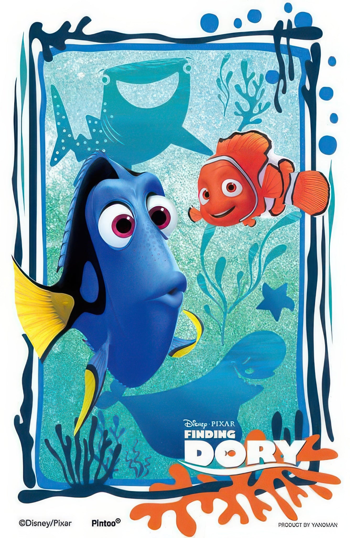 yanoman-2500-25-finding-nemo-finding-dory-132-pieces-crystal-jigsaw-puzzle