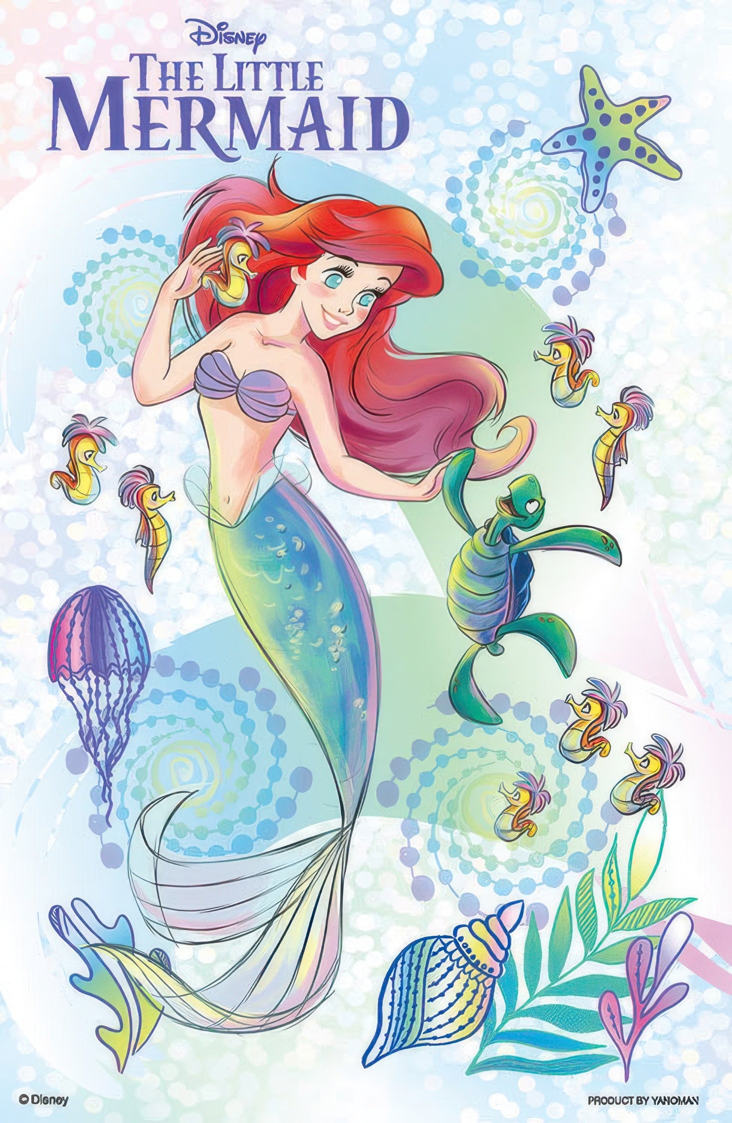 yanoman-2500-40-the-little-mermaid-beautiful-ariel-132-pieces-crystal-jigsaw-puzzle