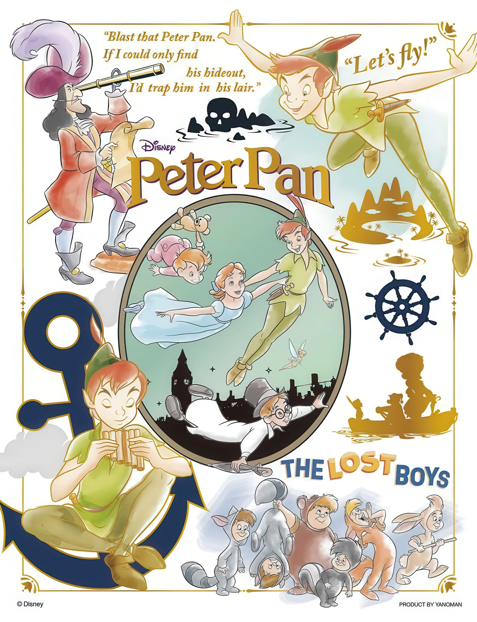 yanoman-42-119-colorful-gold---peter-pan-300-pieces-jigsaw-puzzle