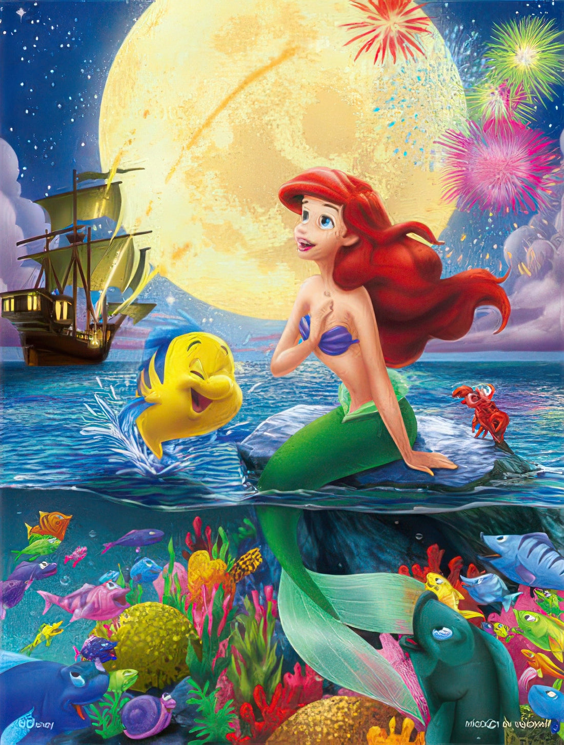 yanoman-42-30-the-little-mermaid-moonlight-ocean-300-pieces-jigsaw-puzzle