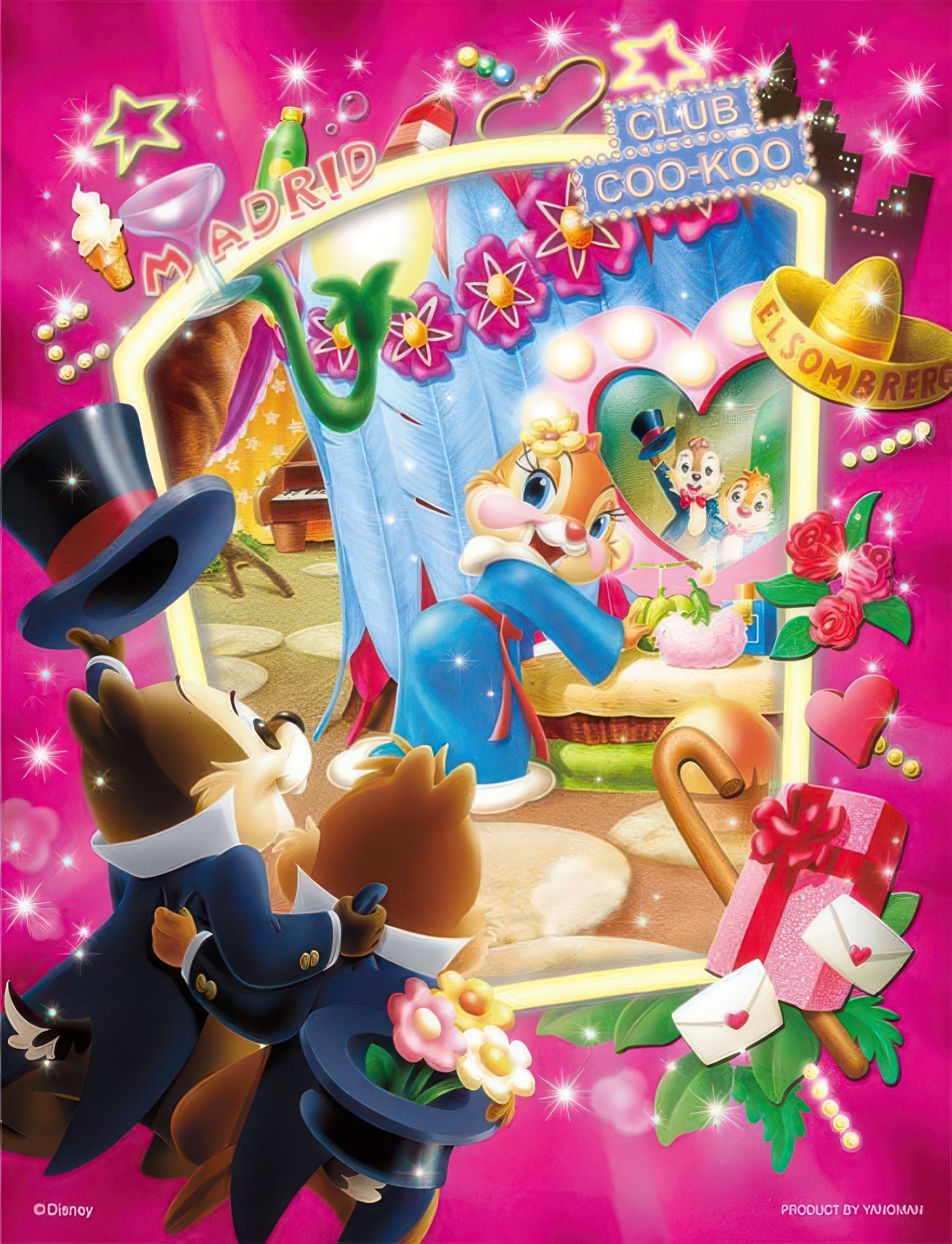 yanoman-42-33-chip-dale-pretty-prima-donna-300-pieces-jigsaw-puzzle