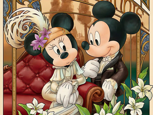 Yanoman • Belle Art / Mickey & Minnie Amour　300 PCS　Jigsaw Puzzle