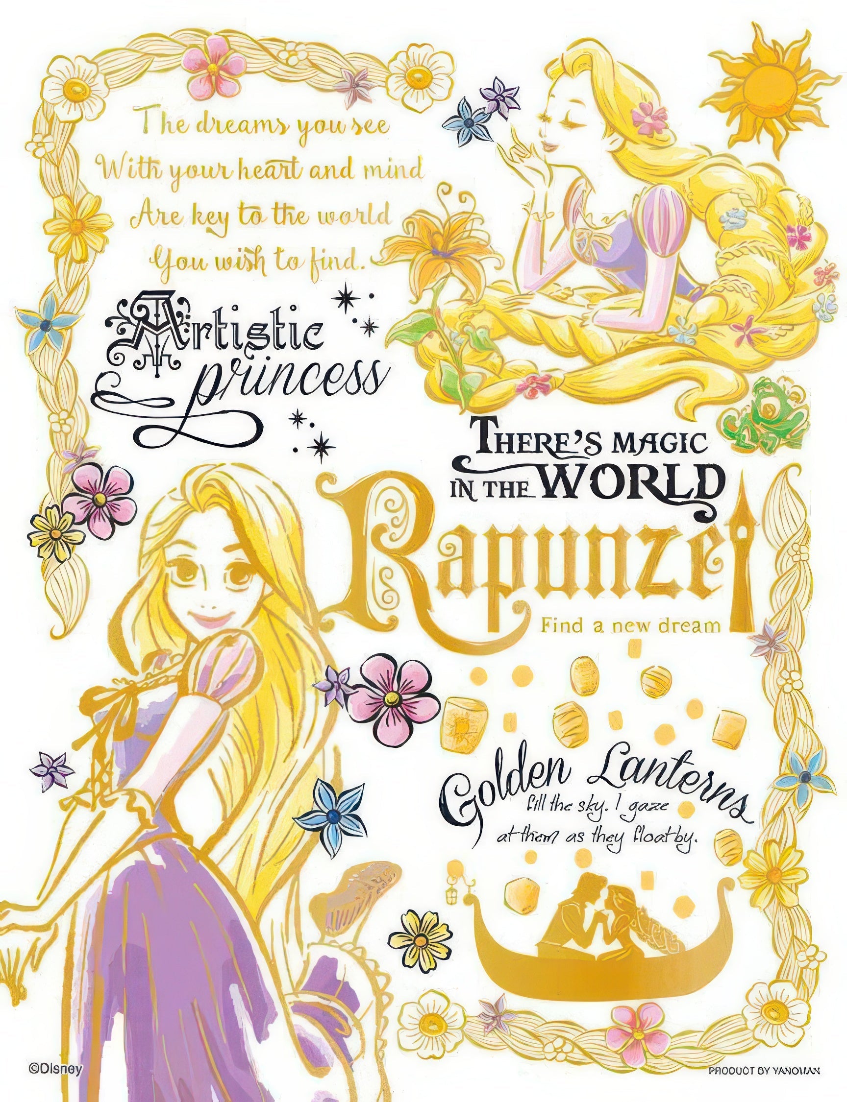 yanoman-42-75-colorful-gold---rapunzel-300-pieces-jigsaw-puzzle