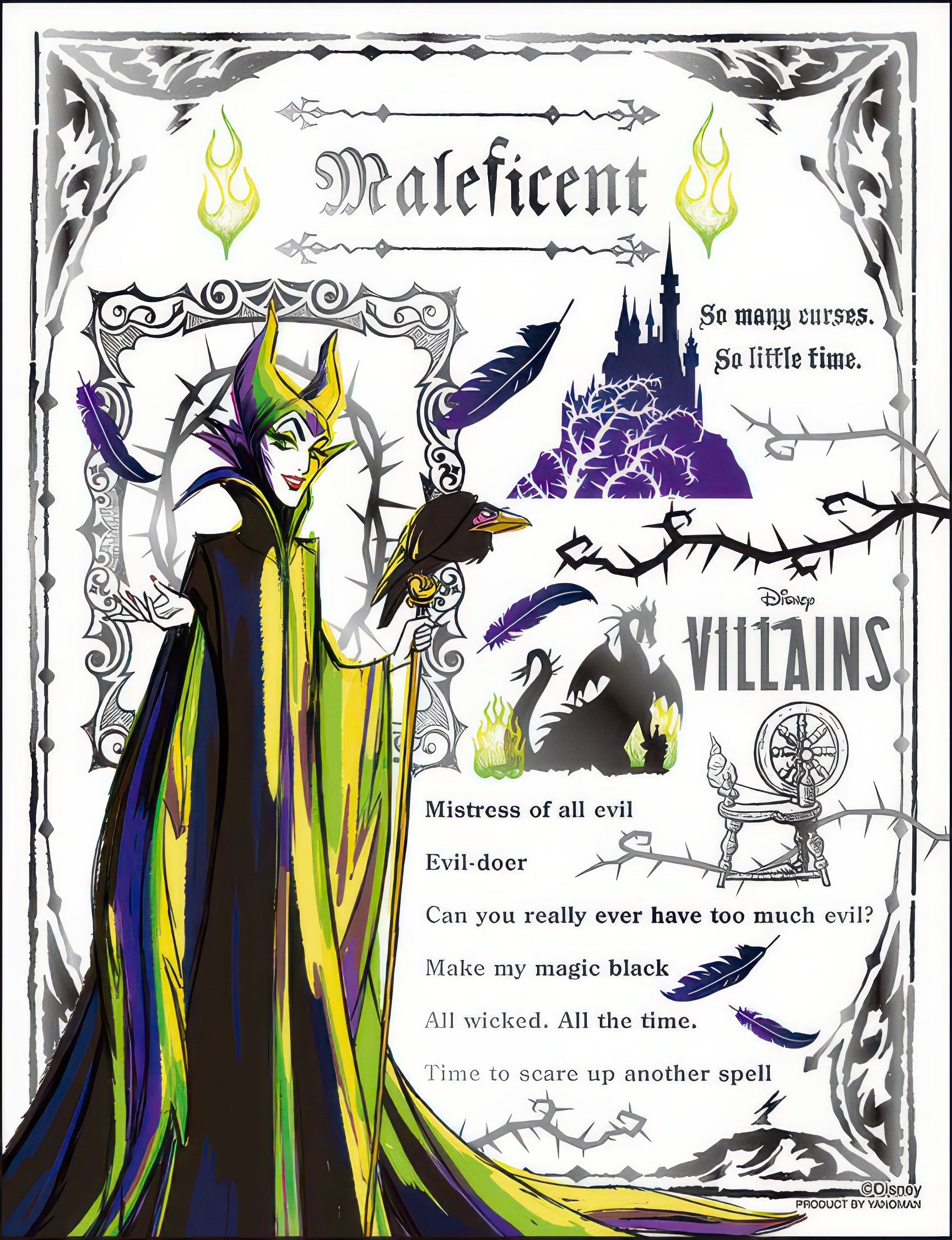 yanoman-42-89-[villains]-black-silver---maleficent-300-pieces-jigsaw-puzzle