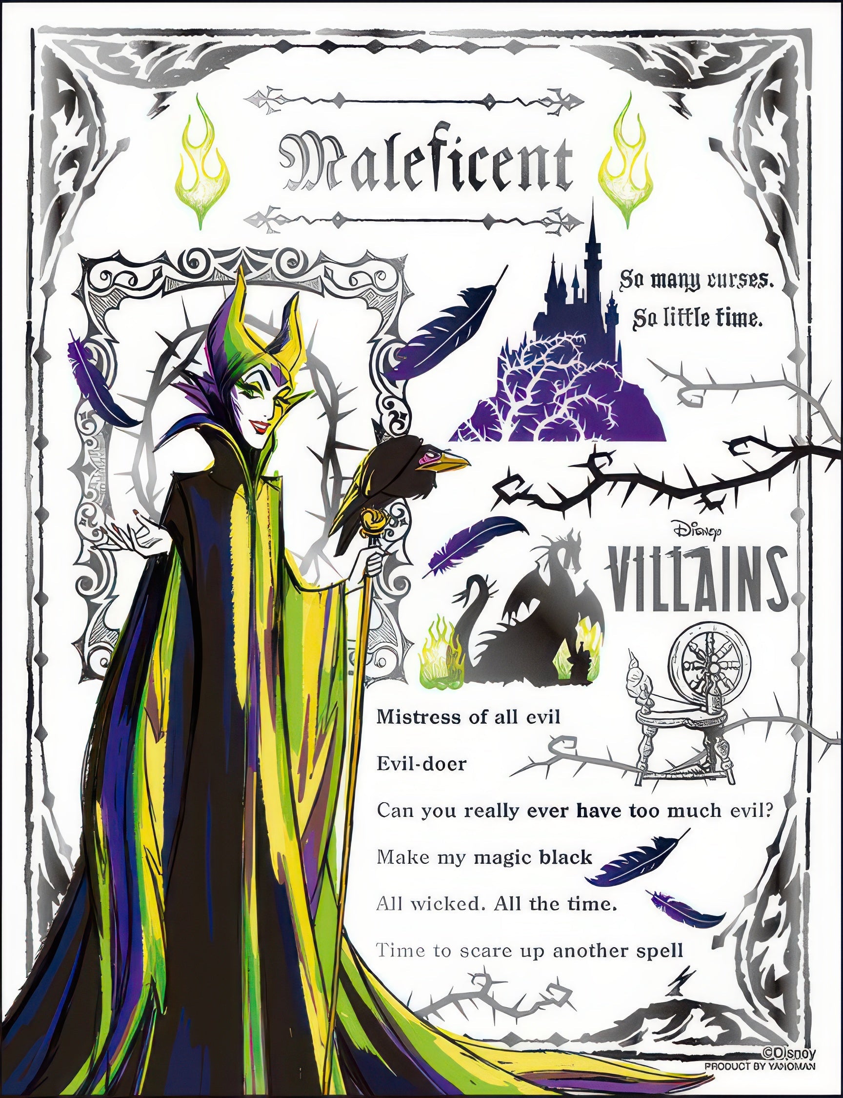 yanoman-42-89-villains-black-silver-maleficent-300-pieces-jigsaw-puzzle