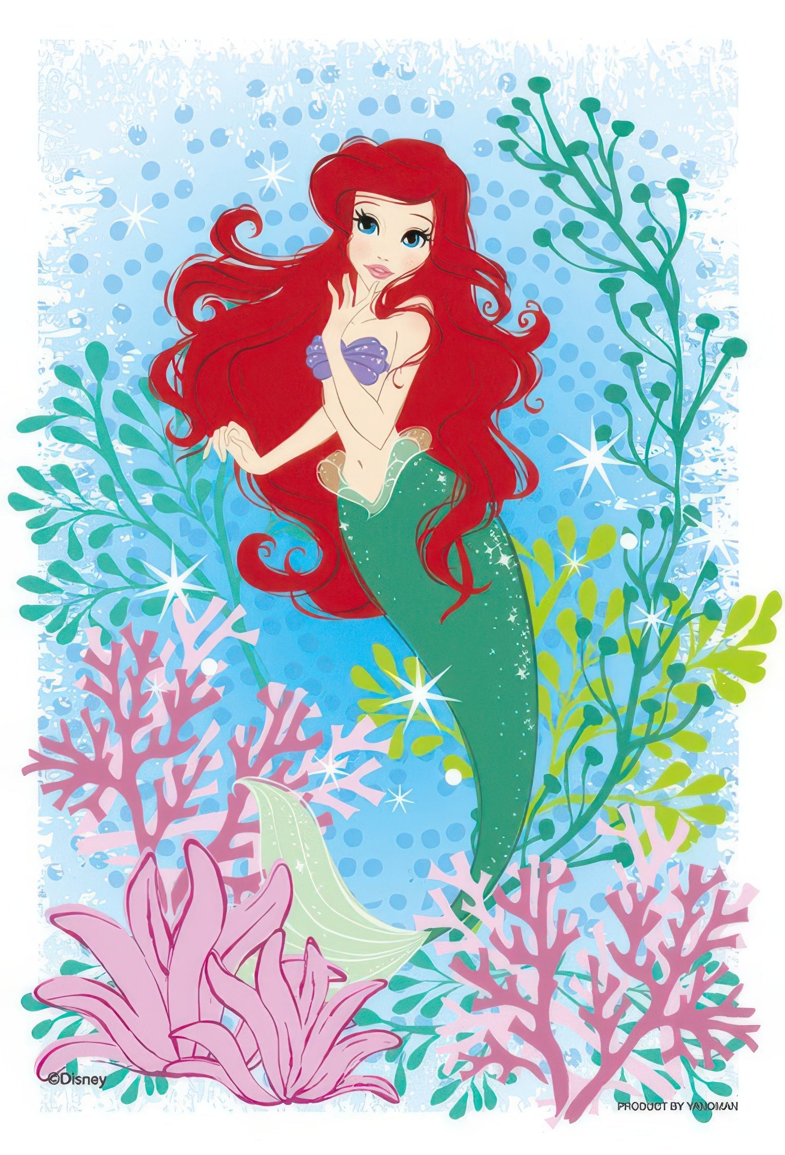 yanoman-97-171-the-little-mermaid-kiriart-ariel-70-pieces-crystal-puzzle-frame-set