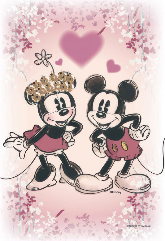 Yanoman 97-188　Mickey & Friends • KIRIART / Mickey & Minnie　70 Pieces Crystal Jigsaw Puzzle