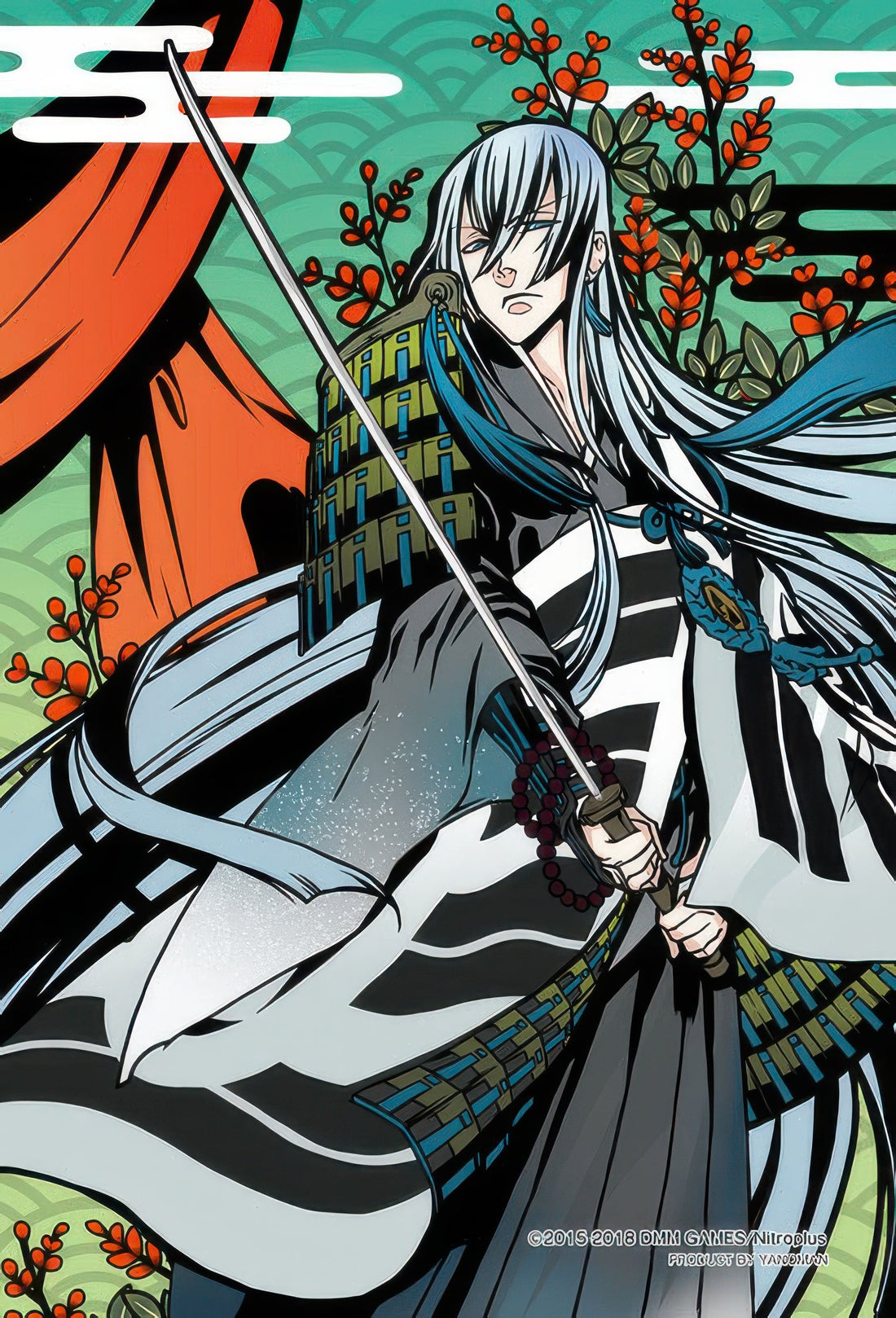 yanoman-97-199-kousetsu-samonji-(bush-clover-and-tanzaku)-70-pieces-jigsaw-puzzle