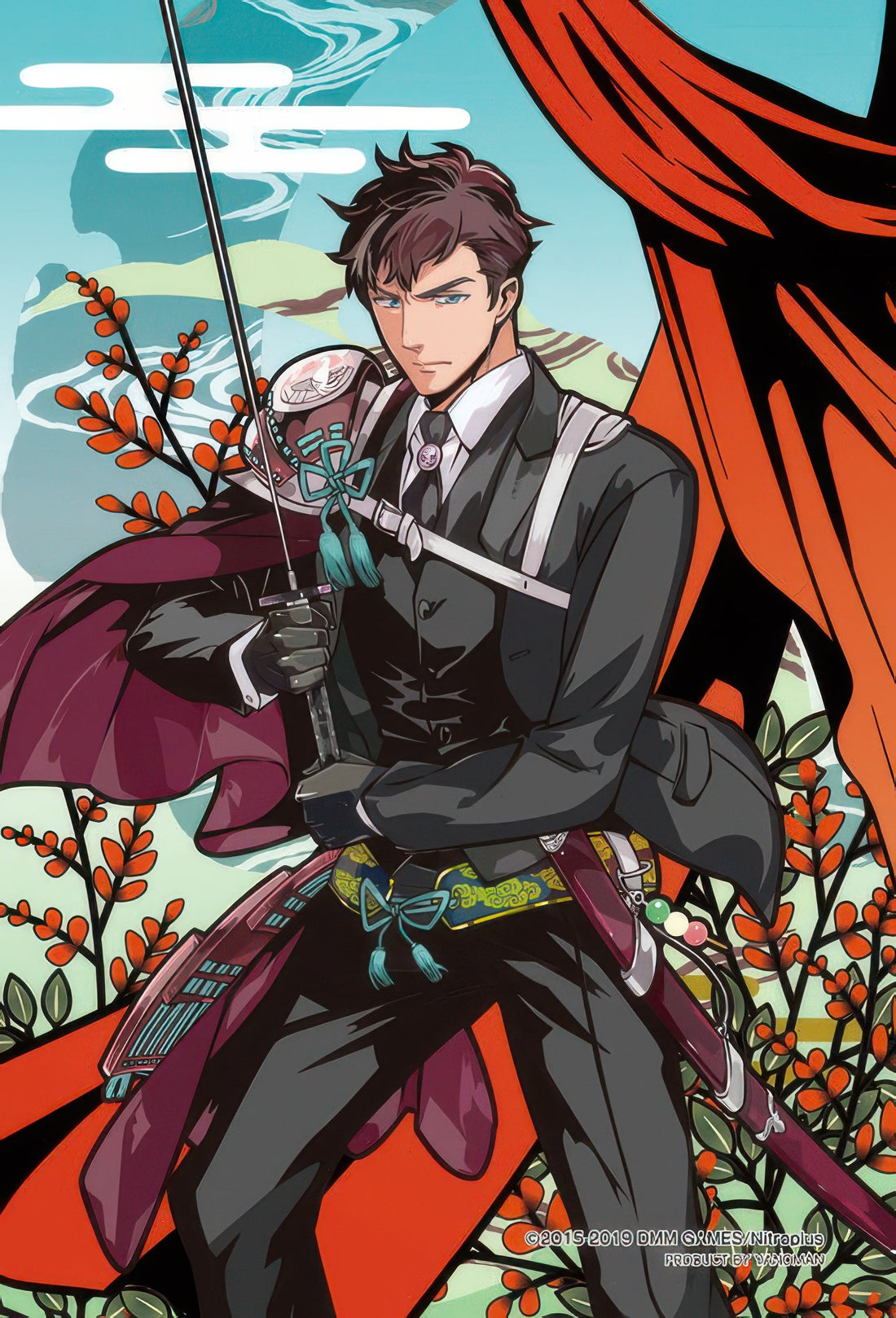 yanoman-97-214-azuki-nagamitsu-(bush-clover-and-tanzaku)-70-pieces-jigsaw-puzzle